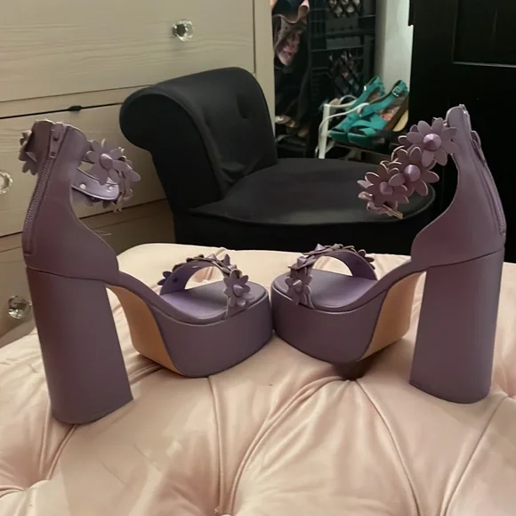 Koi Purple Flower Sandals Size 39 - Picture 3 of 4